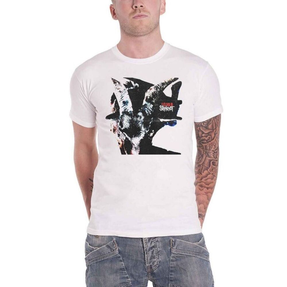 Slipknot Unisex Adult Iowa Goat T-Shirt / White